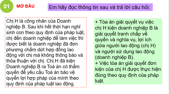 Giáo án điện tử Chuyên đề KTPL 11 Kết nối tri thức Bài 9: Một số quy định của pháp luật lao động về tranh chấp lao động và giải quyết tranh chấp lao động | PPT Chuyên đề Kinh tế Pháp luật 11