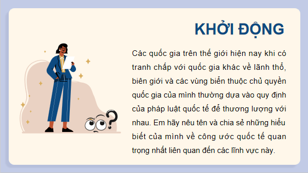 Giáo án điện tử KTPL 12 Kết nối tri thức Bài 15: Công pháp quốc tế về dân cư, lãnh thổ và chủ quyền quốc gia | PPT Kinh tế Pháp luật 12