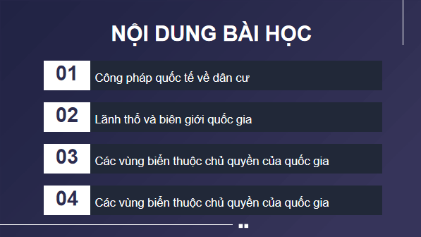Giáo án điện tử KTPL 12 Cánh diều Bài 16: Công pháp quốc tế về dân cư, lãnh thổ và biên giới quốc gia, Luật Biển quốc tế | PPT Kinh tế Pháp luật 12