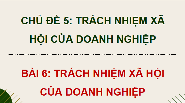 Giáo án điện tử KTPL 12 Kết nối tri thức Bài 6: Trách nhiệm xã hội của doanh nghiệp | PPT Kinh tế Pháp luật 12