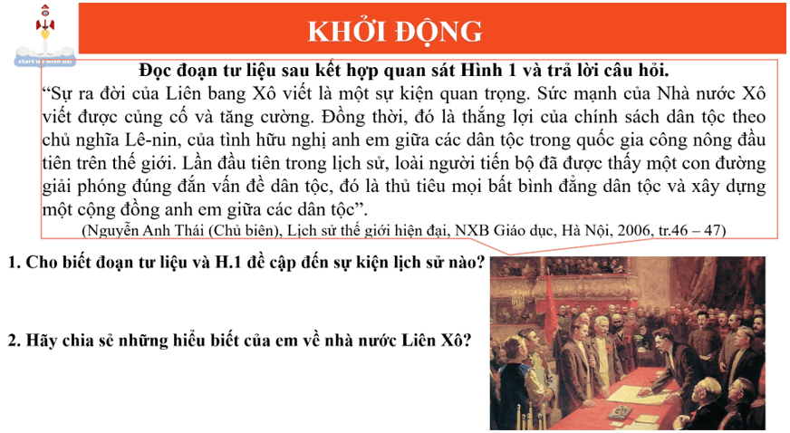 Giáo án Lịch Sử 11 Cánh diều Bài 3: Sự hình thành Liên bang Cộng hòa xã hội chủ nghĩa Xô Viết