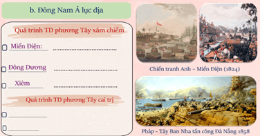 Giáo án Lịch Sử 11 Chân trời sáng tạo Bài 5: Quá trình xâm lược và cai trị của chủ nghĩa thực dân ở Đông Nam Á