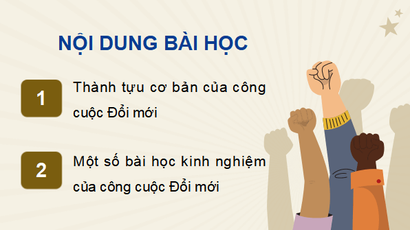 Giáo án điện tử Lịch Sử 12 Cánh diều Bài 11: Thành tựu cơ bản và bài học của công cuộc Đổi mới ở Việt Nam từ năm 1986 đến nay | PPT Lịch Sử 12
