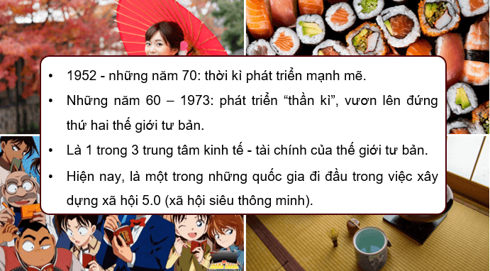 Giáo án điện tử Chuyên đề Sử 12 Kết nối tri thức Nhật Bản sau chiến tranh thế giới thứ hai (1945 – 1952) | PPT Chuyên đề Lịch sử 12