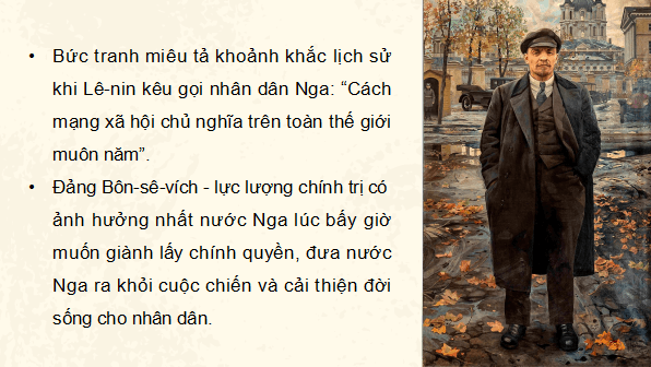 Giáo án điện tử Lịch Sử 8 Chân trời sáng tạo Bài 13: Cách mạng tháng Mười Nga năm 1917 | PPT Sử 8