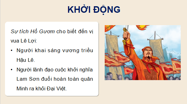 Giáo án điện tử Lịch Sử và Địa Lí lớp 5 Cánh diều Bài 11: Khởi nghĩa Lam Sơn và Triều Hậu Lê | PPT Lịch Sử và Địa Lí 5