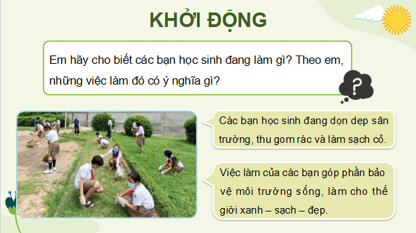 Giáo án điện tử Lịch Sử và Địa Lí lớp 5 Cánh diều Bài 23: Xây dựng thế giới xanh - sạch - đẹp | PPT Lịch Sử và Địa Lí 5