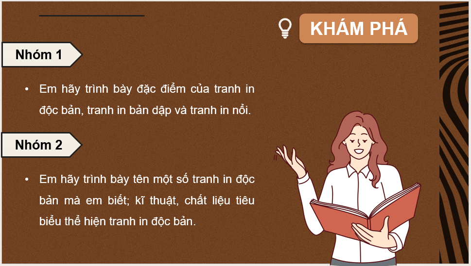 Giáo án điện tử Mĩ thuật 12 Kết nối tri thức Bài 1: Khái quát về tranh in độc bản | PPT Mĩ thuật 12