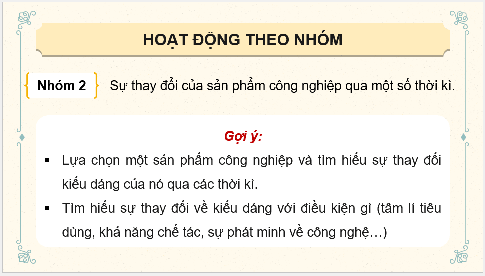 Giáo án điện tử Mĩ thuật 12 Kết nối tri thức Bài 1: Thiết kế sản phẩm tạo dáng công nghiệp | PPT Mĩ thuật 12