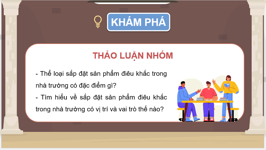 Giáo án điện tử Mĩ thuật 12 Kết nối tri thức Bài 2: Sắp đặt sản phẩm điêu khắc bằng vật liệu sẵn có | PPT Mĩ thuật 12