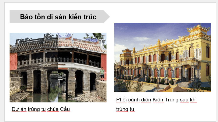 Giáo án điện tử Mĩ thuật 12 Kết nối tri thức Bài 2: Thiết kế bảo tồn di sản kiến trúc | PPT Mĩ thuật 12