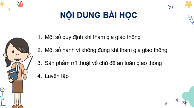 Giáo án điện tử Mĩ thuật lớp 3 Kết nối tri thức Chủ đề 10: An toàn giao thông | PPT Mĩ thuật 3