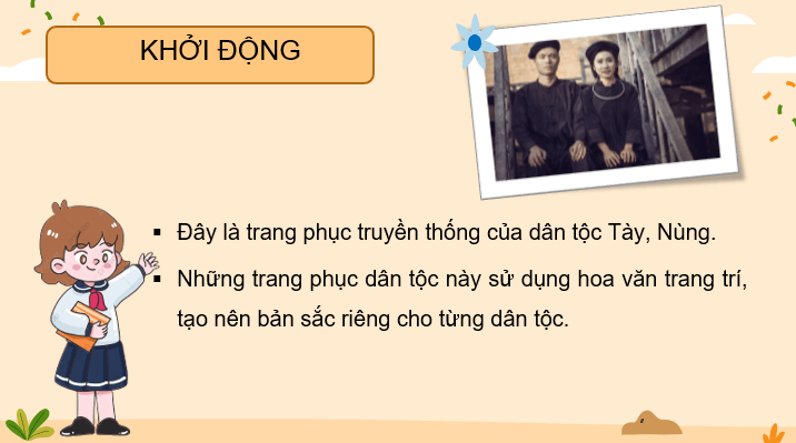 Giáo án điện tử Mĩ thuật lớp 3 Kết nối tri thức Chủ đề 2: Hoa văn trên trang phục của một số dân tộc | PPT Mĩ thuật 3