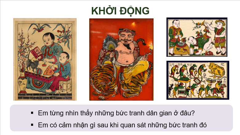 Giáo án điện tử Mĩ thuật lớp 4 Kết nối tri thức Chủ đề 2: Một số dạng không gian trong tranh dân gian Việt Nam | PPT Mĩ thuật 4