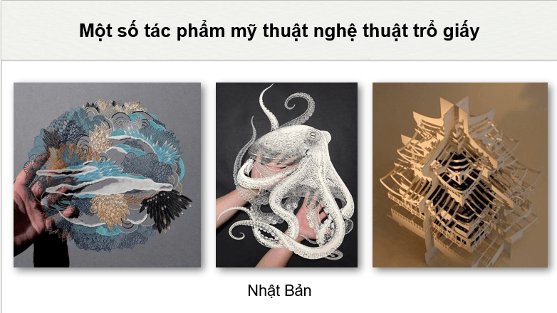 Giáo án điện tử Mĩ thuật 8 Kết nối tri thức Bài 10: Nghệ thuật trổ giấy trong trang trí | PPT Mĩ thuật 8