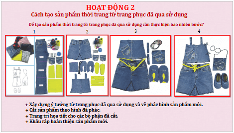 Giáo án điện tử Mĩ thuật 9 Chân trời sáng tạo Bài 5: Thiết kế thời trang từ trang phục đã qua sử dụng | PPT Mĩ thuật 9