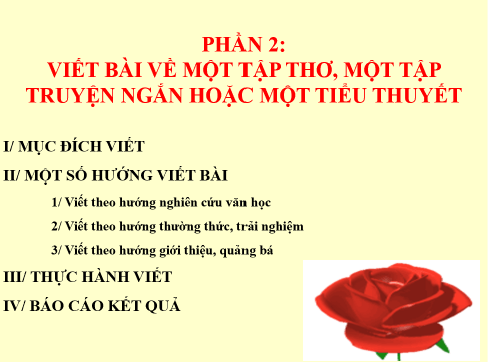 Giáo án điện tử Chuyên đề Văn 10 Phần 2: Viết bài về một tập thơ, một tập truyện ngắn hoặc một tiểu thuyết | Chuyên đề PPT Văn 10 Kết nối tri thức