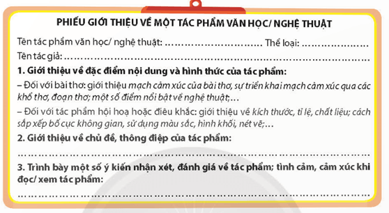 Giáo án bài Giới thiệu về một bài thơ hoặc một bức tranh/ pho tượng theo lựa chọn cá nhân | Giáo án Ngữ Văn 11 Chân trời sáng tạo