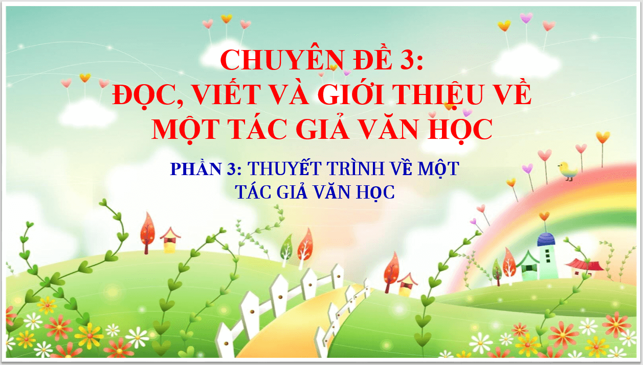 Giáo án điện tử Chuyên đề Văn 11 Phần 3: Thuyết trình về một tác giả văn học | Chuyên đề PPT Văn 11 Kết nối tri thức