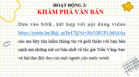 Giáo án điện tử bài Bài thơ của một người yêu nước mình | PPT Văn 12 Cánh diều