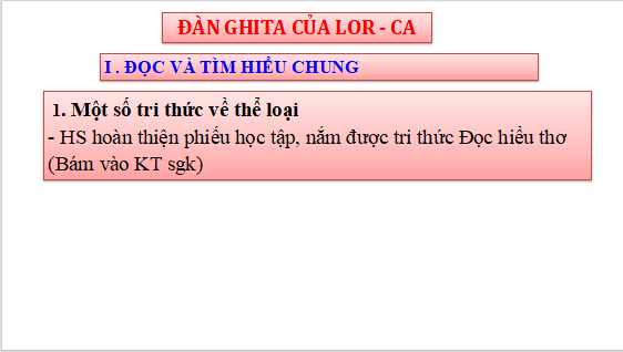 Giáo án điện tử bài Đàn ghi ta của Lor-ca | PPT Văn 12 Cánh diều