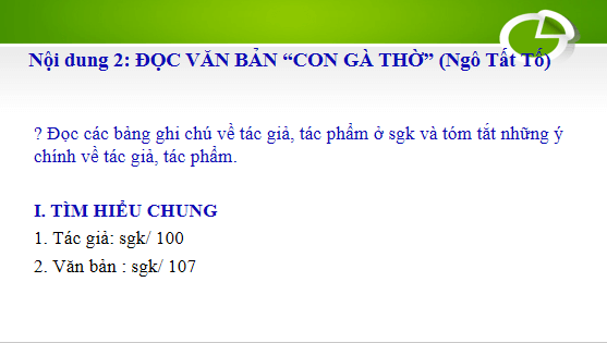 Giáo án điện tử bài Con gà thờ | PPT Văn 12 Chân trời sáng tạo