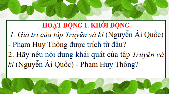 Giáo án điện tử bài Giá trị của tập truyện và kí | PPT Văn 12 Chân trời sáng tạo