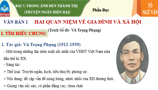 Giáo án điện tử bài Hai quan niệm về gia đình và xã hội | PPT Văn 12 Chân trời sáng tạo