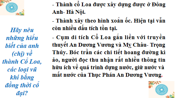 Giáo án điện tử bài Khuôn đúc đồng Cổ Loa: Nỏ thần không chỉ là truyền thuyết | PPT Văn 12 Chân trời sáng tạo
