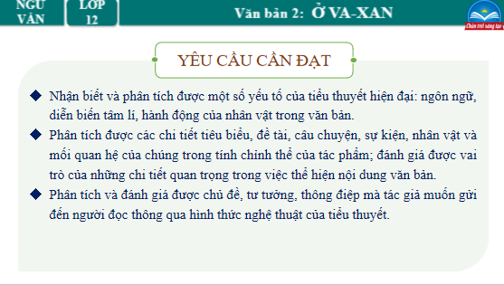 Giáo án điện tử bài Ở Va-xan | PPT Văn 12 Chân trời sáng tạo