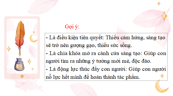 Giáo án điện tử bài Cảm hứng và sáng tạo | PPT Văn 12 Kết nối tri thức