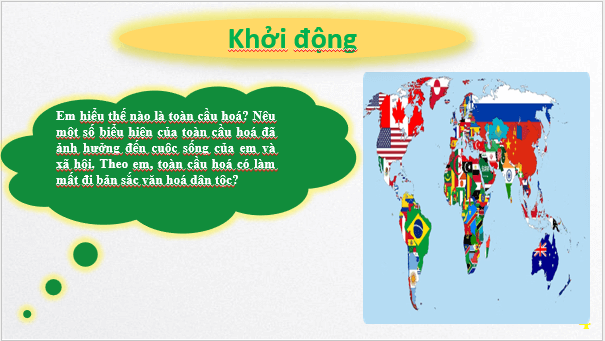 Giáo án điện tử bài Toàn cầu hóa và bản sắc văn hóa dân tộc | PPT Văn 12 Cánh diều