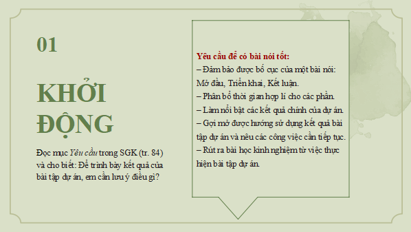Giáo án điện tử bài Trình bày kết quả của bài tập sự án | PPT Văn 12 Kết nối tri thức