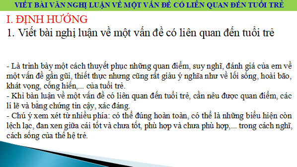 Giáo án điện tử bài Viết bài nghị luận về một vấn đề có liên quan đến tuổi trẻ | PPT Văn 12 Cánh diều