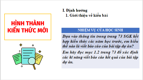 Giáo án điện tử bài Viết báo cáo kết quả của bài tập dự án | PPT Văn 12 Cánh diều