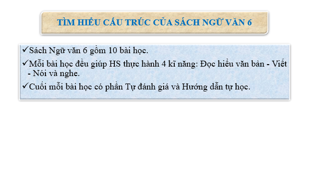 Giáo án điện tử bài Cấu trúc của sách Ngữ văn 6 | PPT Văn 6 Cánh diều