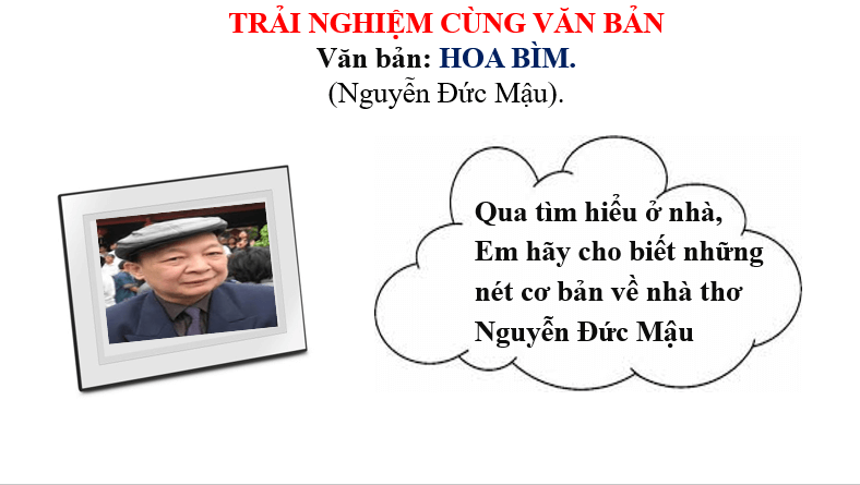 Giáo án điện tử bài Hoa bìm | PPT Văn 6 Chân trời sáng tạo