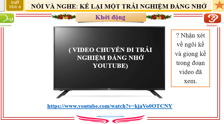 Giáo án điện tử bài Kể lại một trải nghiệm đáng nhớ | PPT Văn 6 Cánh diều