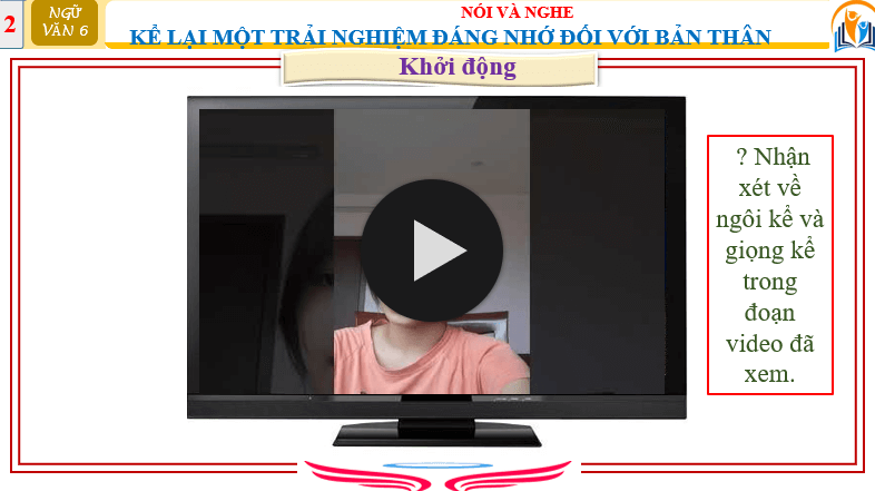 Giáo án điện tử bài Kể lại một trải nghiệm đáng nhớ đối với bản thân | PPT Văn 6 Chân trời sáng tạo