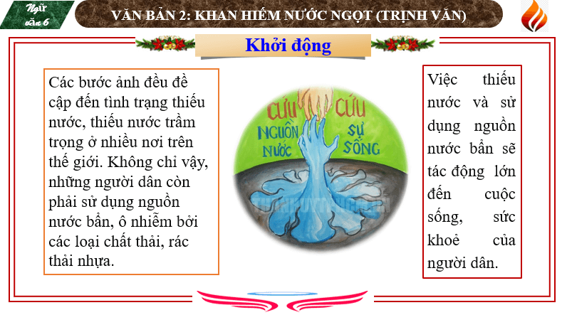 Giáo án điện tử bài Khan hiếm nước ngọt | PPT Văn 6 Cánh diều