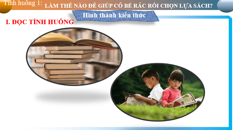 Giáo án điện tử bài Làm thế nào để giúp Cô Bé Rắc Rối lựa chọn sách? | PPT Văn 6 Chân trời sáng tạo