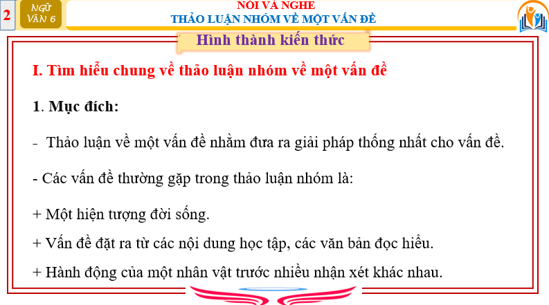 Giáo án điện tử bài Thảo luận nhóm về một vấn đề trang 82 | PPT Văn 6 Cánh diều