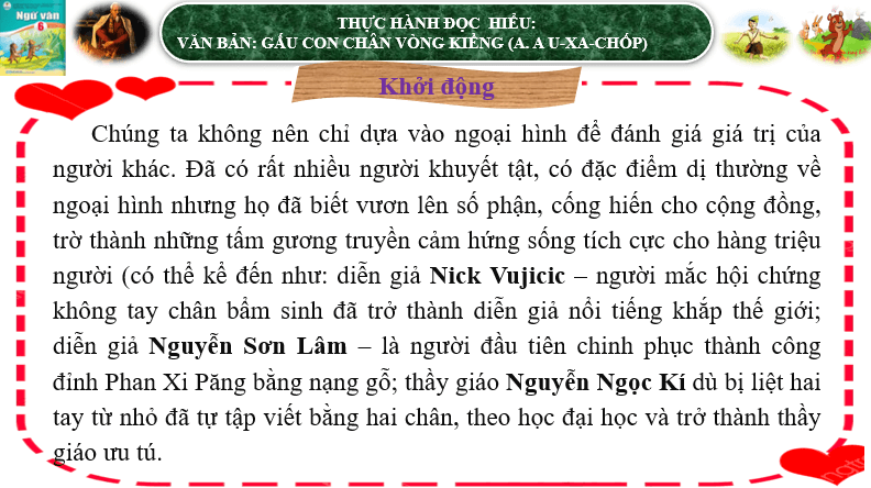 Giáo án điện tử bài Thực hành đọc hiểu: Gấu con chân vòng kiềng | PPT Văn 6 Cánh diều