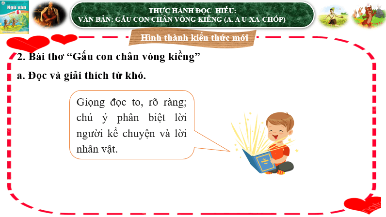 Giáo án điện tử bài Thực hành đọc hiểu: Gấu con chân vòng kiềng | PPT Văn 6 Cánh diều