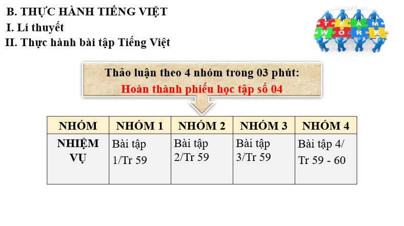 Giáo án điện tử bài Thực hành tiếng Việt trang 59 | PPT Văn 6 Cánh diều