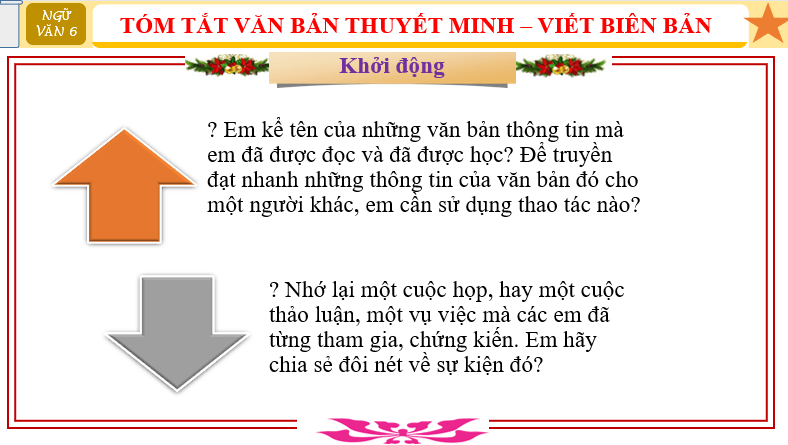 Giáo án điện tử bài Tóm tắt văn bản thông tin | PPT Văn 6 Cánh diều