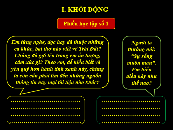 Giáo án điện tử bài Trái Đất - cái nôi của sự sống | PPT Văn 6 Kết nối tri thức