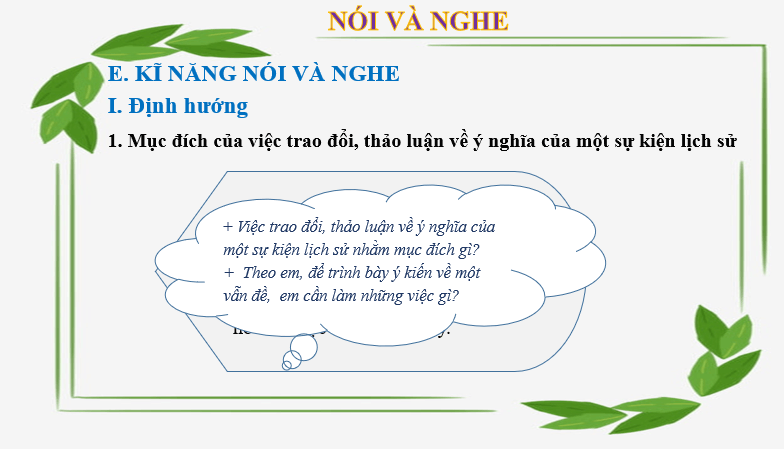 Giáo án điện tử bài Trao đổi, thảo luận về ý nghĩa của một sự kiện lịch sử | PPT Văn 6 Cánh diều