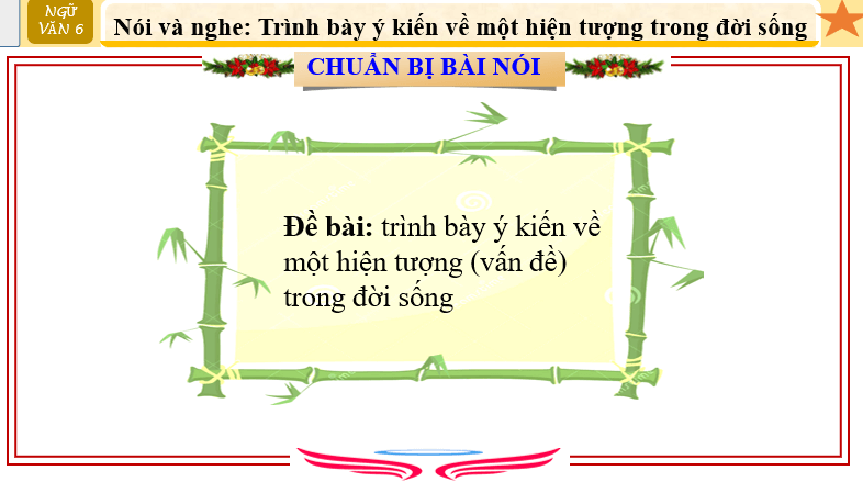 Giáo án điện tử bài Trình bày ý kiến về một vấn đề trong đời sống | PPT Văn 6 Chân trời sáng tạo