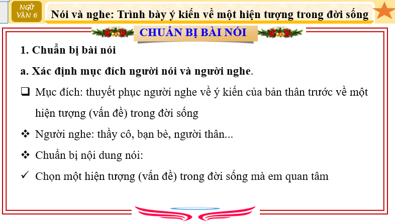 Giáo án điện tử bài Trình bày ý kiến về một vấn đề trong đời sống | PPT Văn 6 Chân trời sáng tạo